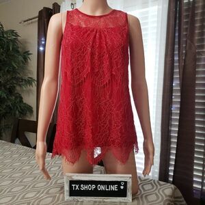 Shannon Ford New York Red Lace Top Fully Lined
